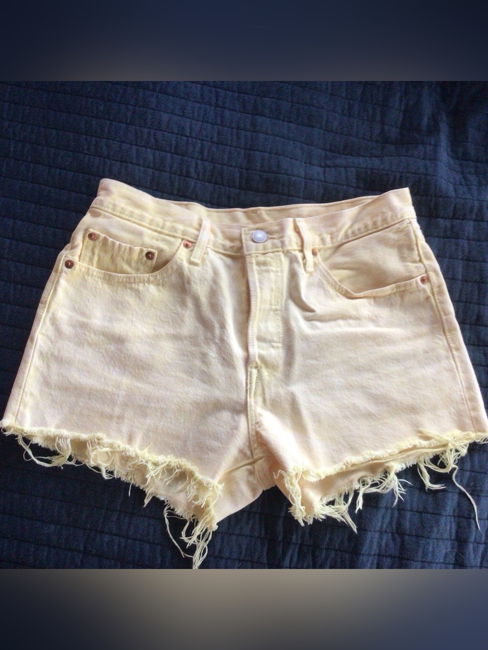 Women’s butter Yellow Denim Cutoff Shorts